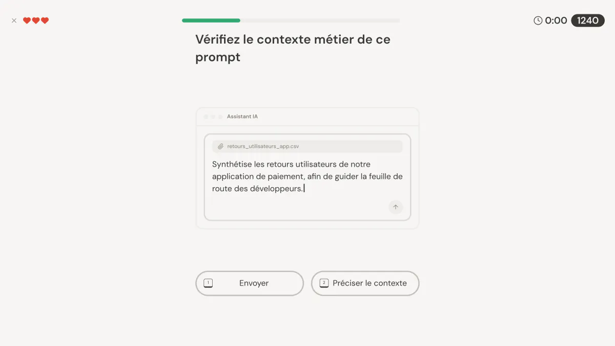 Aperçu en situation de Super Challenge appliqué à la thématique « Pourquoi RSSI, DRH et référent IA doivent unir leurs campagnes ».