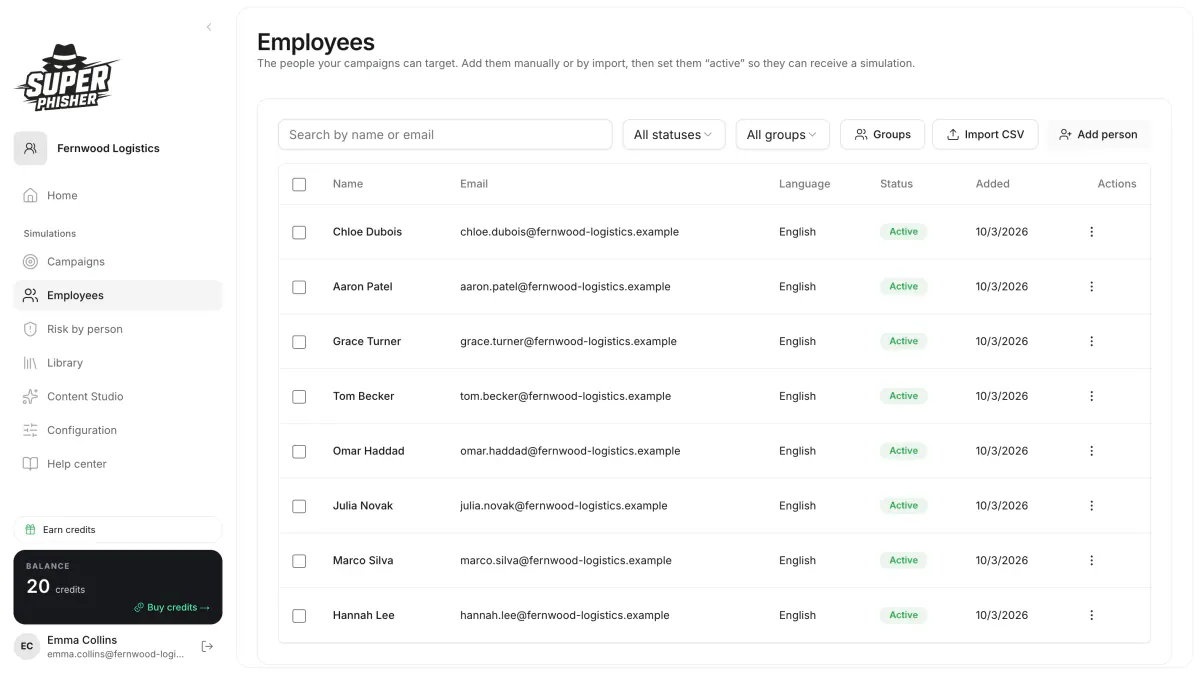 Aperçu en situation de Super Phisher appliqué à la thématique « Cabinets d'avocats et conseil : Protéger le secret professionnel face aux attaques ciblées ».